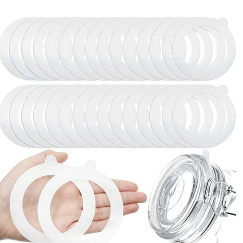 

30 Pieces Silicone Jar Gaskets Replacement Silicone Jar Seals Airtight Silicone Gasket Sealing Rings Leak Proof