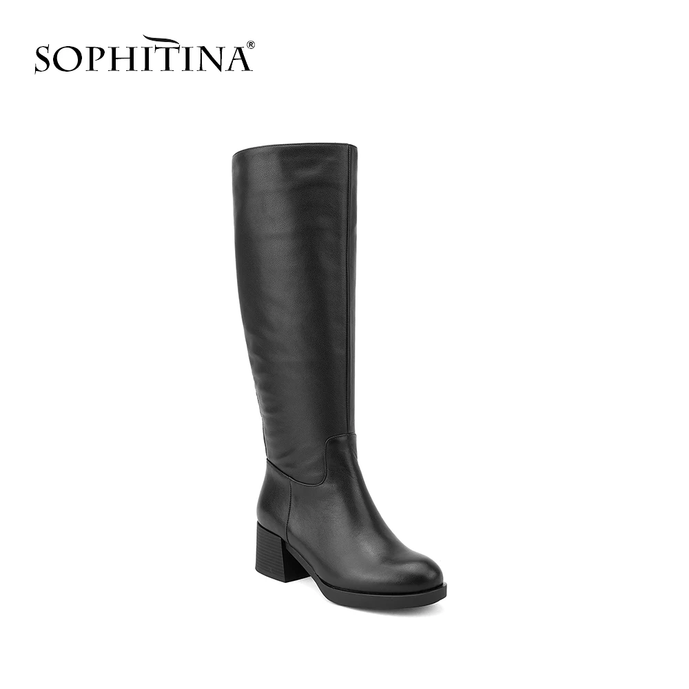 SOPHITINA/Сапоги женские на осень и зиму. Женские сапоги с широками голенищами для