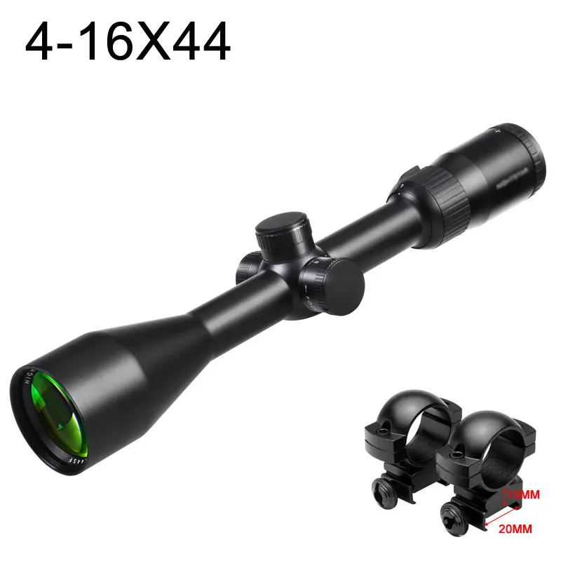 Low 20mm Rings Скидка охотничий прицел 4-16X44SF боковой Параллакс Mil точка сетка тактические винтовки прицелы одна трубка оптика страйкбол Воздушный пистолет прицел - Цвет: Low 20mm Rings