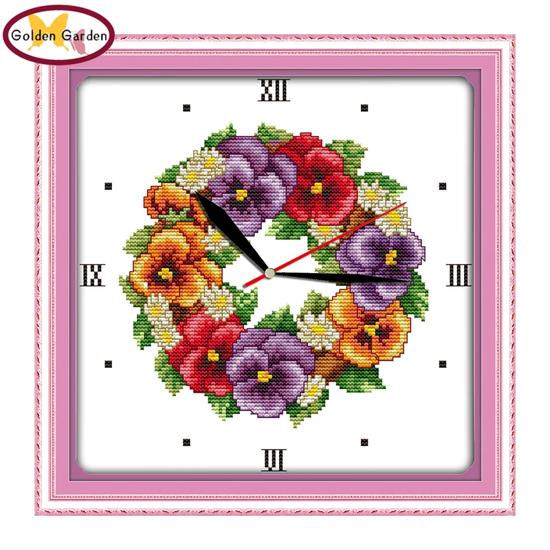 GG Цветной часы с маками уход за кожей лица крест стежка Наборы вышивка узоры для