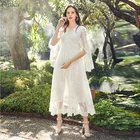 Женское винтажное кружевное платье ARTKA, белое длинное платье с вышивкой, кружевными расклешенными рукавами и V-образным вырезом, LA25206C, весна 2020