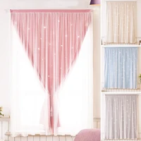 Punch Free Blackout Curtains  living room drape home Girl bedroom Velcro Tulle for windows sheer Lace curtain Opaque tapestry