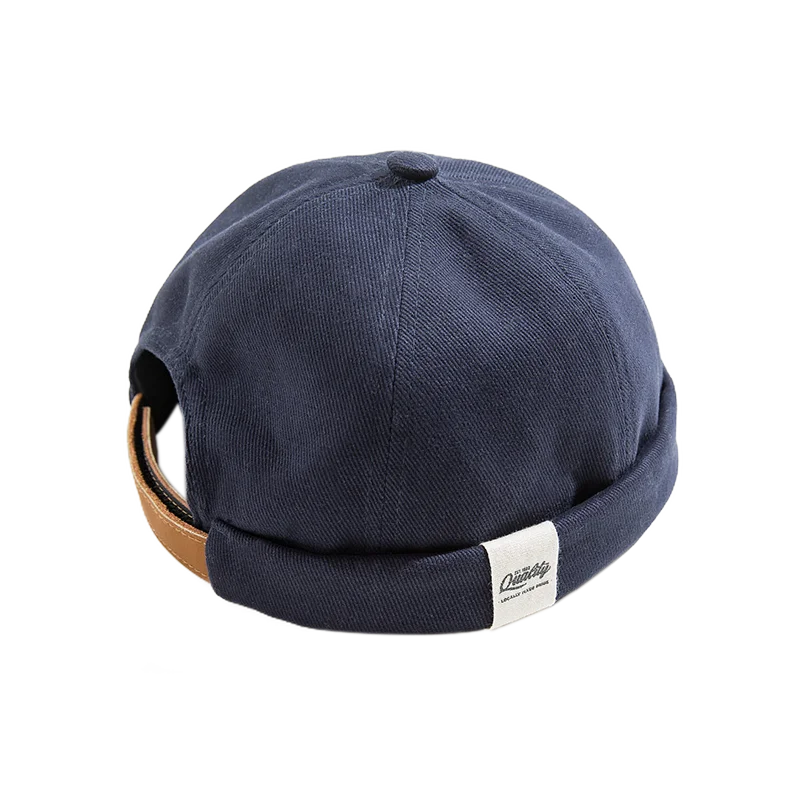

Men Adjustable Denim Beanie Skull Cap Dockworker Hat Roll Cuff Casual Caps Sailor Hats Male