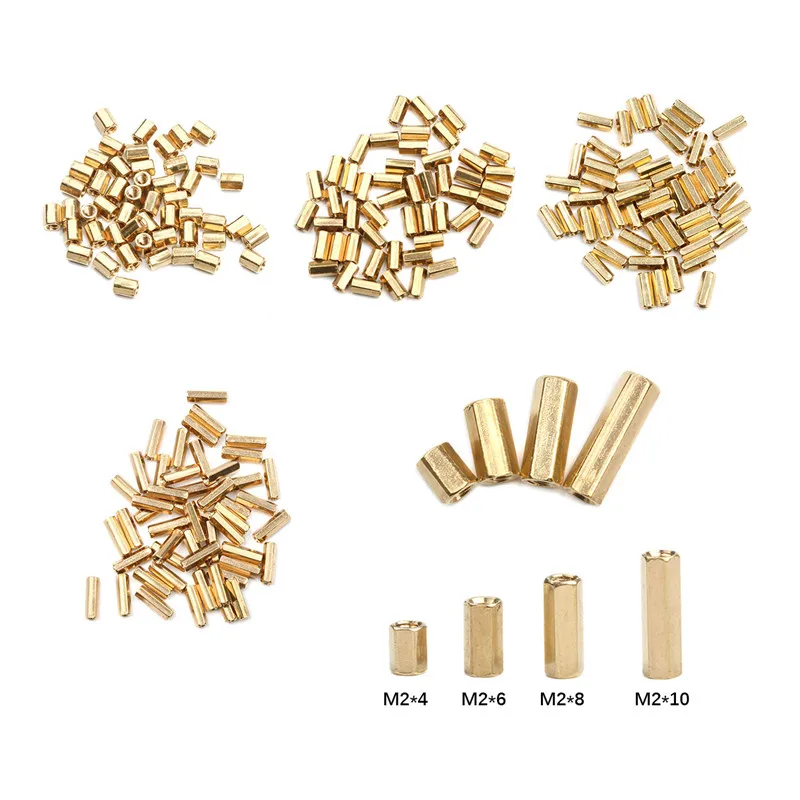

50Pcs/lot M2*4/6/8/10 Female Hex Head Brass Spacing Screws Threaded Pillar PCB Computer PC Motherboard StandOff Spacer