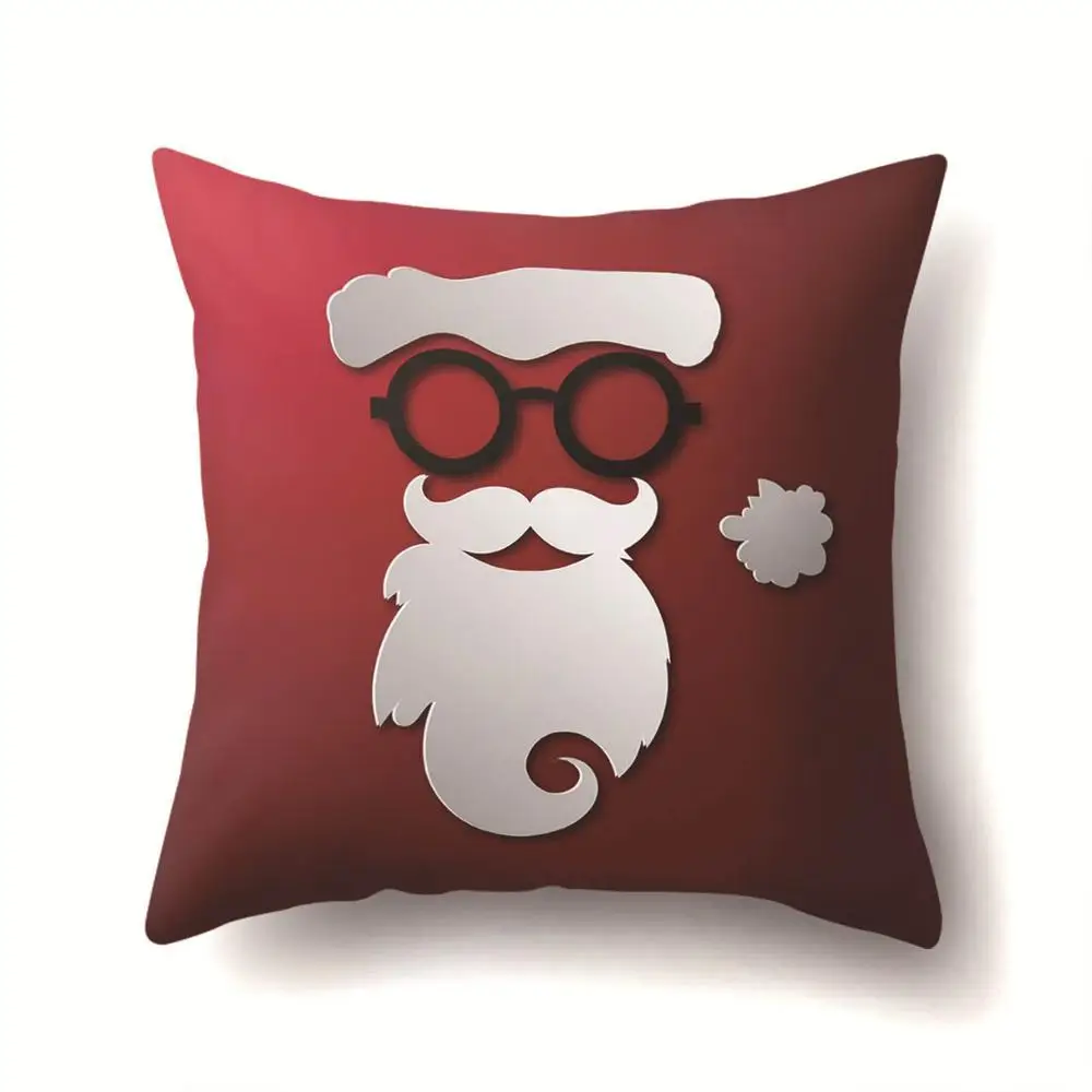 2BZ-40543-289 1Pcs Santa Pattern Christmas Cushion Cover 45*45 Decorative Throw Pillow Xmas New Year Home Decor Polyester Pillowcase 40543 - Цвет: 2BZ-40543-289
