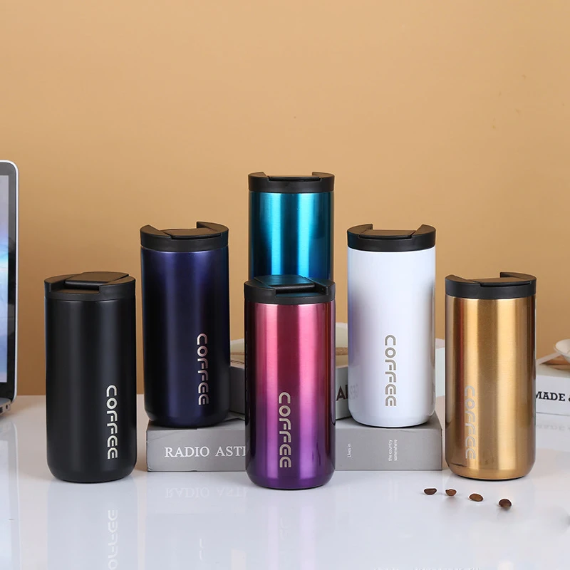 

Mug Coffee Cup with Cover Stainless Steel Silicone Metal Coffee Insulated Water Cup Portable Outdoor Portable Cup