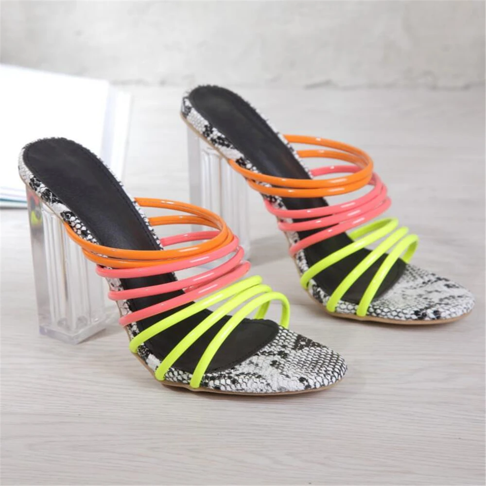 Miulamiula/женские босоножки летняя разноцветная женская обувь на высоком квадратном