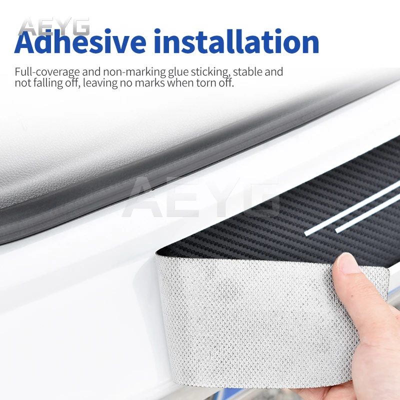 Наклейки из углеродного волокна на задний бампер автомобиля защитные наклейки