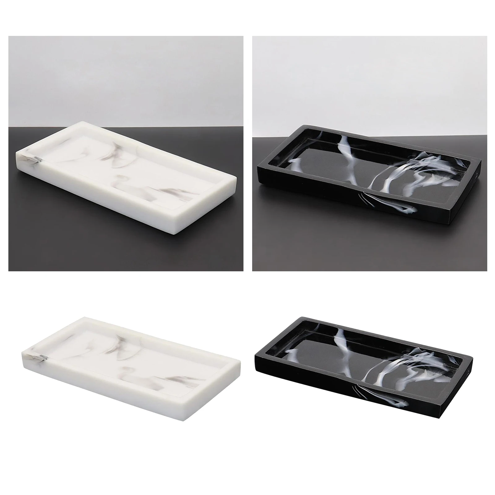 

Nordic Imitation Marble Resin Tray Bathroom Storage Tray Rectangular Jewelry Storage Tray Kithen Tray Dish Dispenser Luxury Tiss