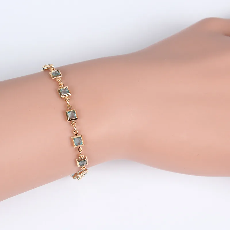 Браслет с голубыми Кристаллами цепочка браслет для женщин дружбы сладкие