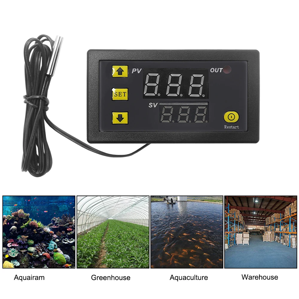 Портативный цифровой регулятор температуры W3230 12VDC/24VDC/110 220VAC светодиодный