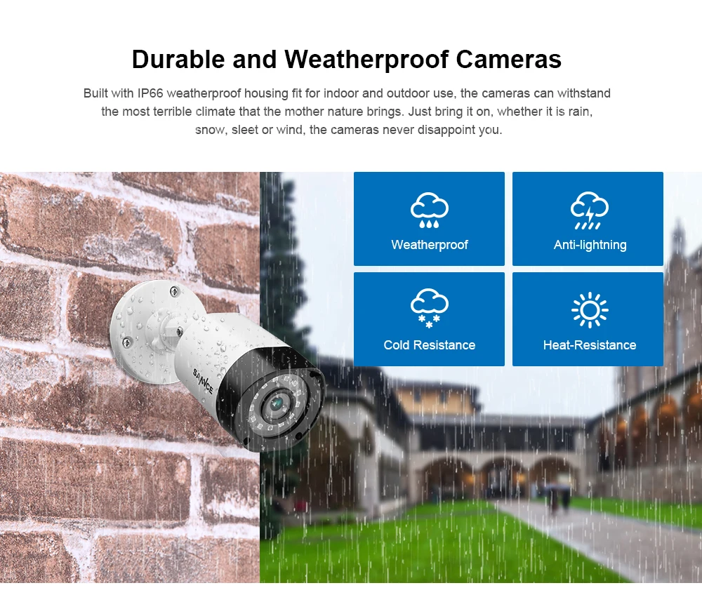 SANNCE 4CH CCTV система 720P HDMI AHD CCTV DVR 4 шт 1,0 МП уличная инфракрасная камера видеонаблюдения камера наблюдения комплект