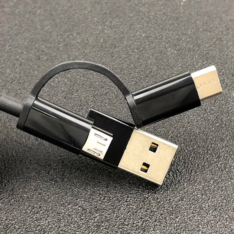 Оригинальный кабель xiaomi 2 в 1 с micro usb на type-c поддерживает быструю зарядку и