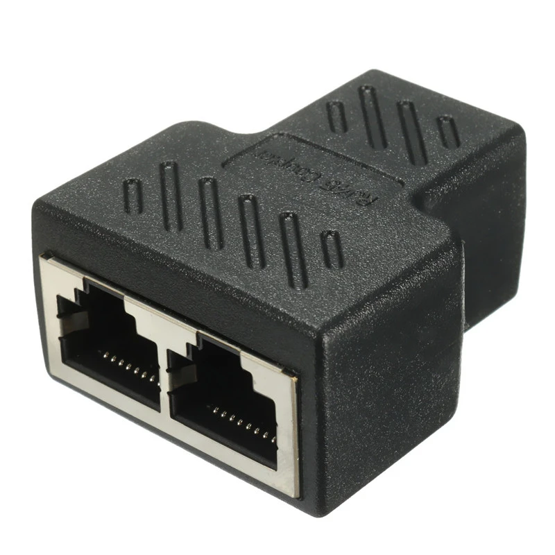 

1 To 2 Ways LAN Ethernet Network Cable RJ45 Female Splitter Connector Adapter