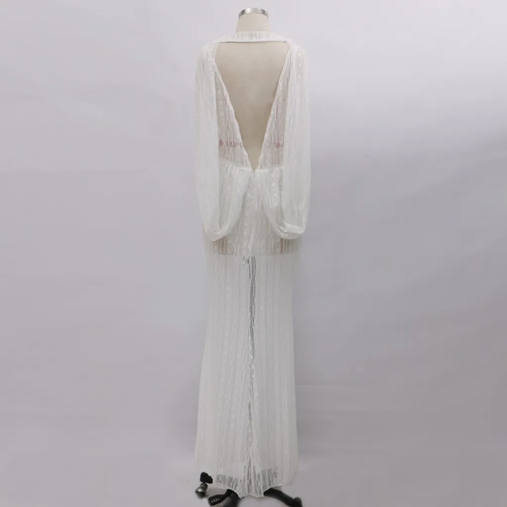 Женское вечернее платье русалка белое без рукавов с глубоким v образным вырезом и