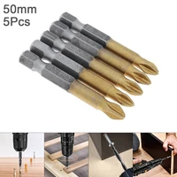 5pcsset 50mm s2 ph2 chrome vanadium steel hardness cross screwdriver with anti slip magnetion for drill hole accessories