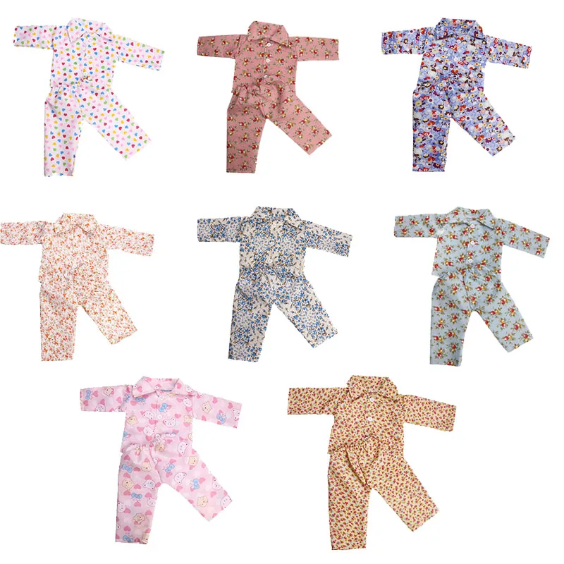 

Подходит для кукол 18 дюймов 40-43 см Одежда для новорожденных 12 комплектов кукол милые пижамы аксессуары для одежды для малышей подарок на ден...