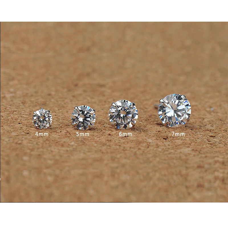 925 пробы серебряные серьги гвоздики для женщин Four Prong SONA Stone Trendv подарок на