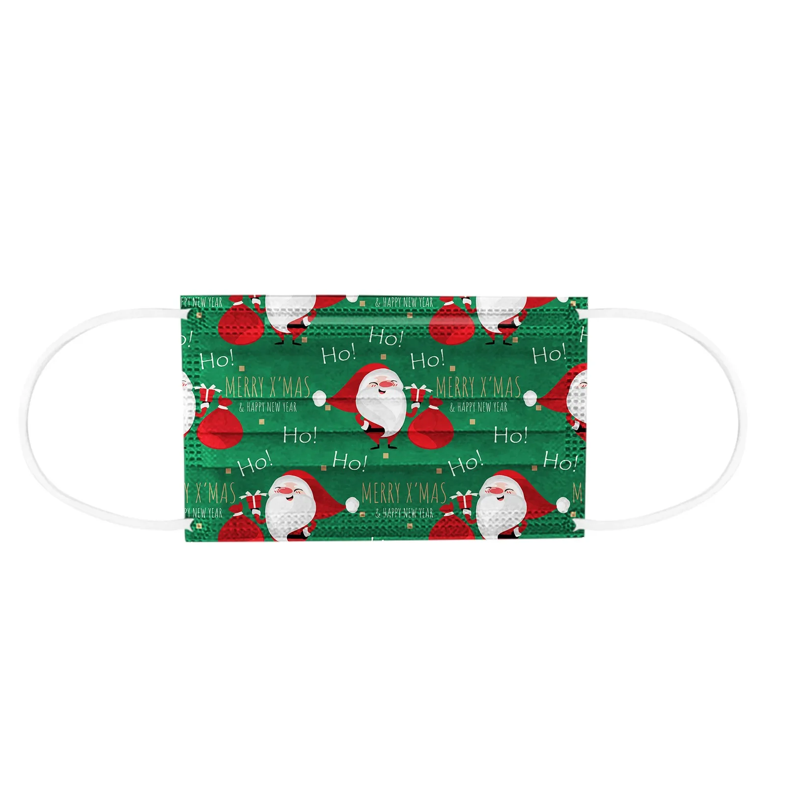 

50PCS Christmas Adult's mask Printing Disposable Breathable Face Mask for Protection 3-Layer Face Masks