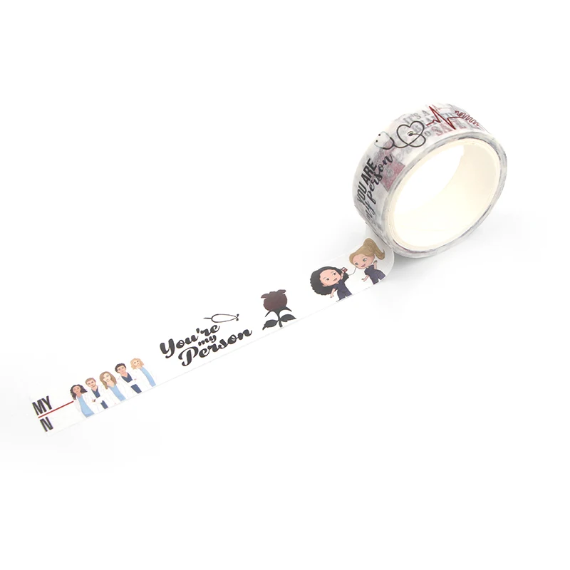 CA125 серая Анатомия 1 5 см x м Kawaii васи лента японская бумага маскирующая Лента