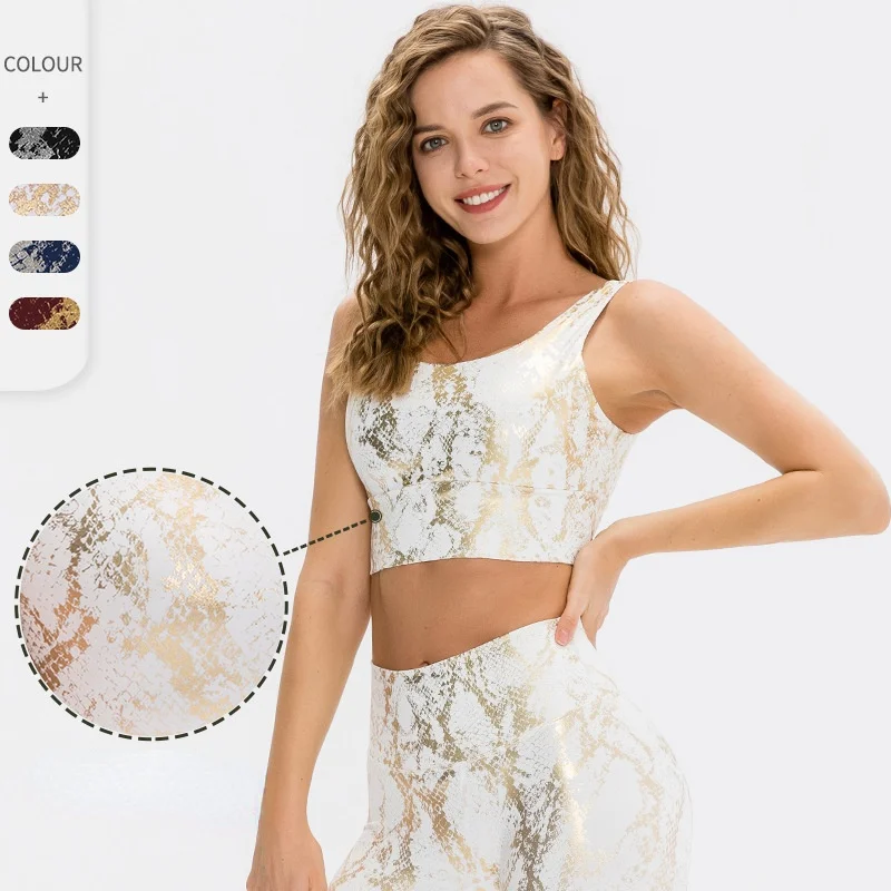 

Elastic Snake Yoga Bra Top Women Workout Push-up Sexy Gilded Snake Yoga Bra Running Corset Fitness Vest Female Tank Top Women