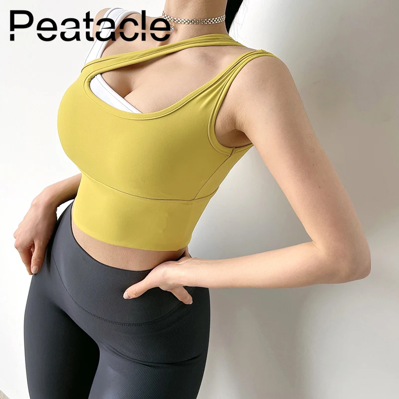 

Peatacle Sports Underwear Women's High Impact Stereotype Yoga Vest Running Fitness Bra