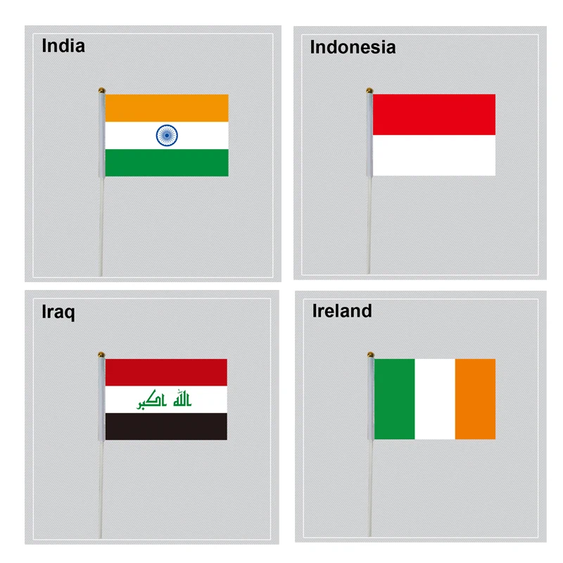 Polonyalılar ile el bayrağı Indonesia Iraq irreland ulusal ülke 14*21cm Polyester uçan afiş etkinliği yarışması özel