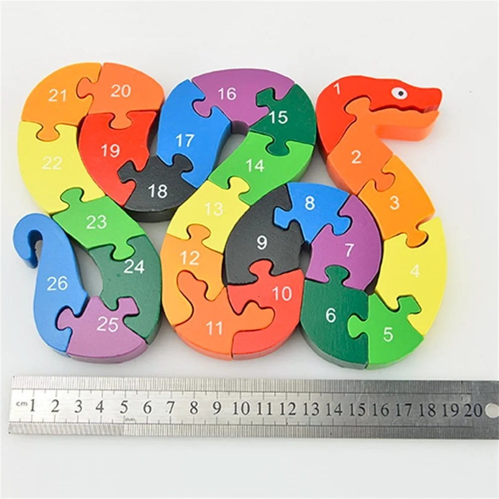 Kids Wooden Puzzle Toys Children Learning Letters Alphanumeric Lovely Snake Shape Educational Toy | Игрушки и хобби