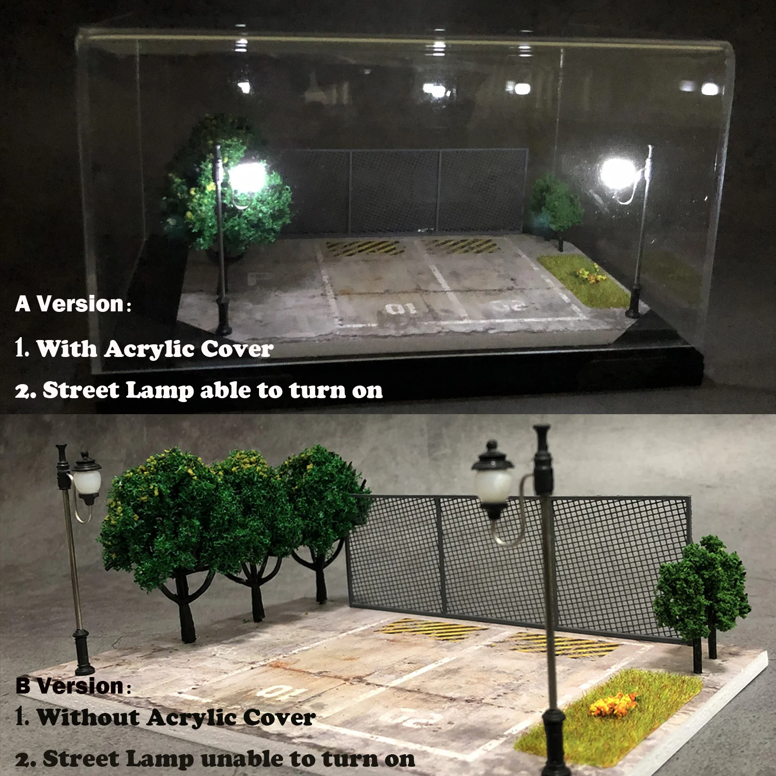 DIY 1:64 модель автомобиля Диона уличный пейзаж с акриловой витриной коробкой