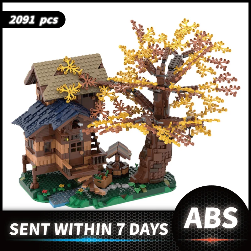 

Street View Moc Arcadian-HutING House Tree Model Diy Building Blocks Bricks Pastoral Architecture Series Kid Educational Toy