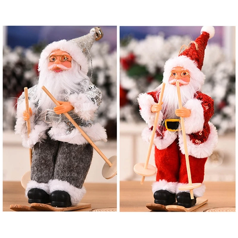 Рождественские сани лыжная кукла Санта-Клауса подвесные фигурки искусственные