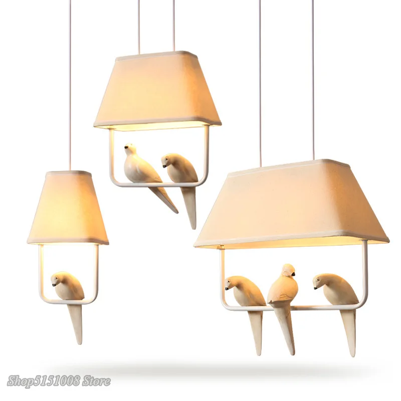 Подвесной светильник в скандинавском стиле для столовой с птицами люстра из