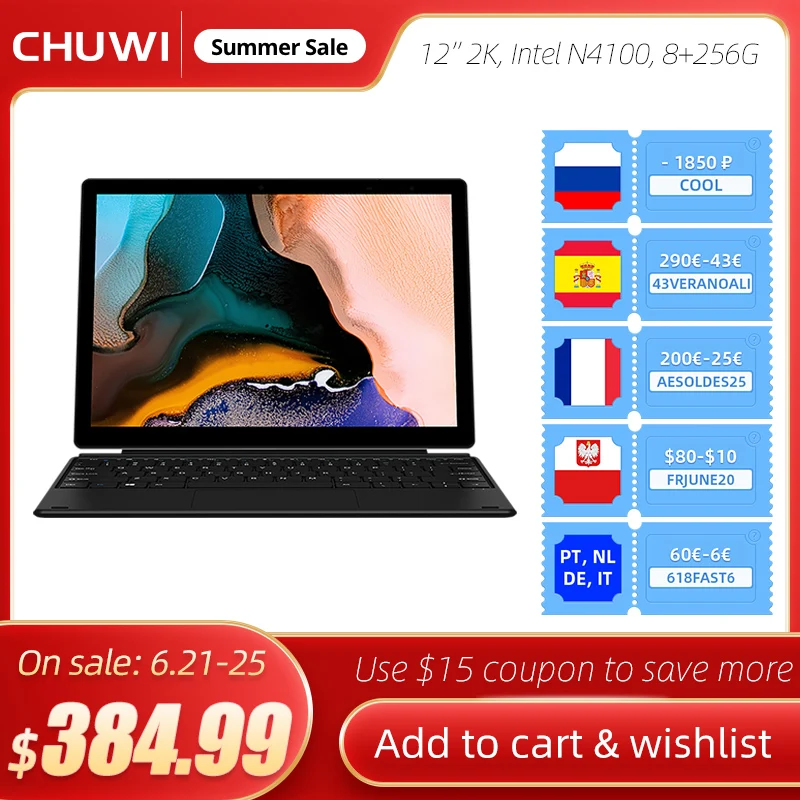 CHUWI UBook X 12 &quot2160*1440 Разрешение Windows планшетный ПК Intel N4100 4 ядра 8 Гб Оперативная