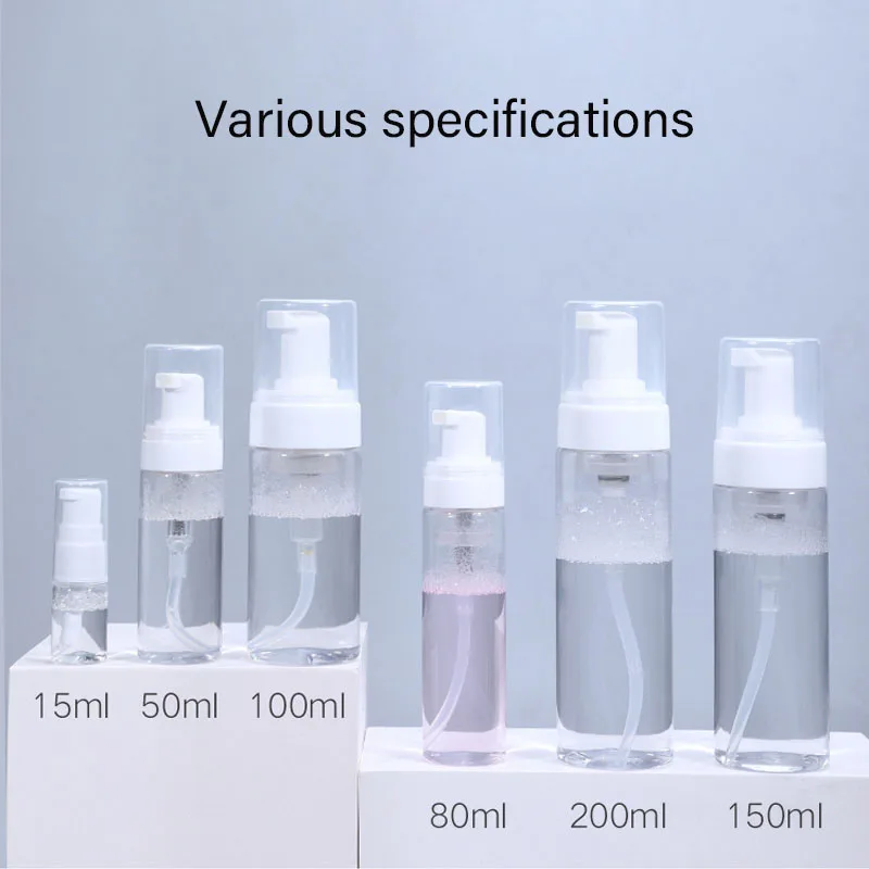 

Empty Clear Mousse Bottle Press Foam Bottle Facial Cleanser Hand Soap Dispenser 15ml 50ml 80ml 100ml 150ml 200ml