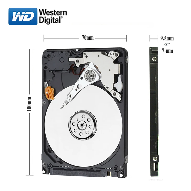WD 500 Гб 2 5 &quotHDD SATA Внутренний жесткий диск 80 160 250 ГБ 320 3-6 5400-7200 об/мин синий Жесткий