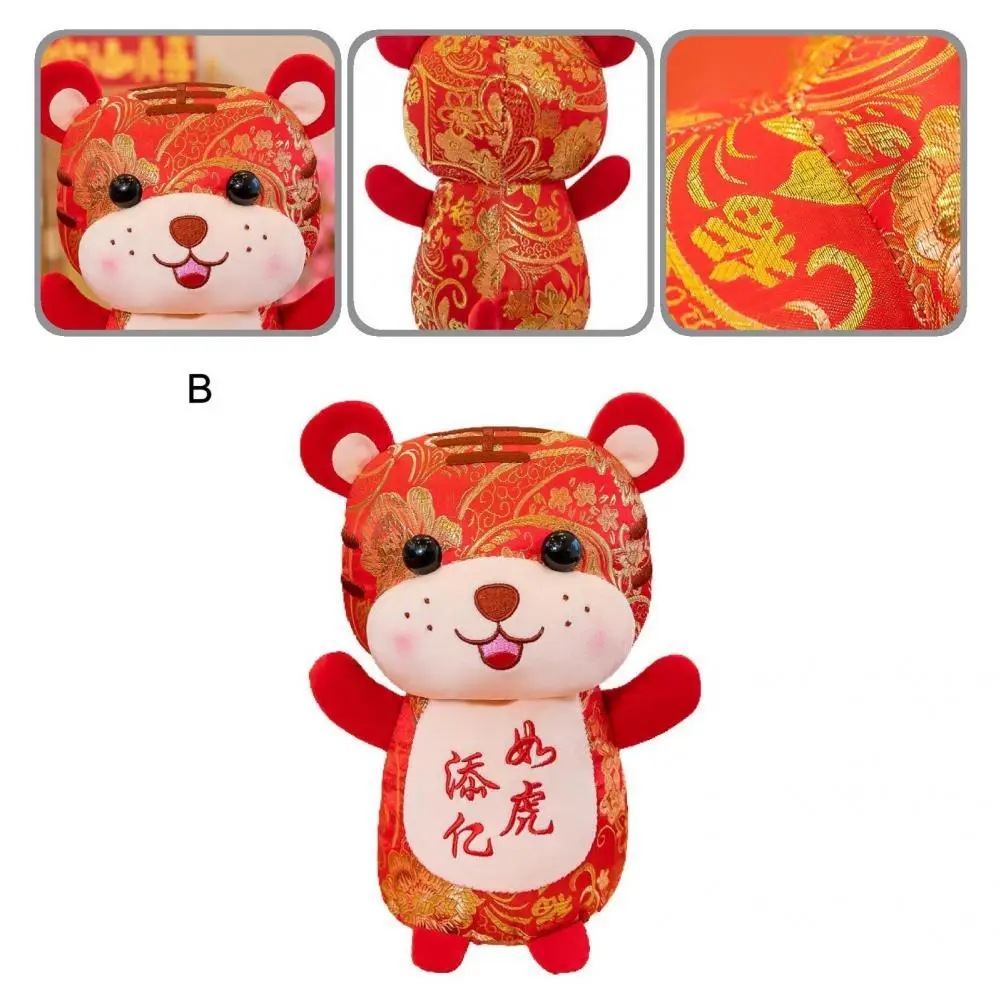 

Cartoon Design Ornamental Plush Toy Tang Costume Tiger Easy Clean Tiger Toy Eye-catching for Bedroom