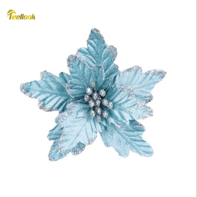 

Teellook 5pcs fabric Christmas tree flower arrangement Christmas decoration wreath rattan decorative pendant
