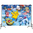Фон с изображением Пикачу из мультфильма, для дня рождения, вечеринки, фотостудии, декор для детского душа 5x3 фута