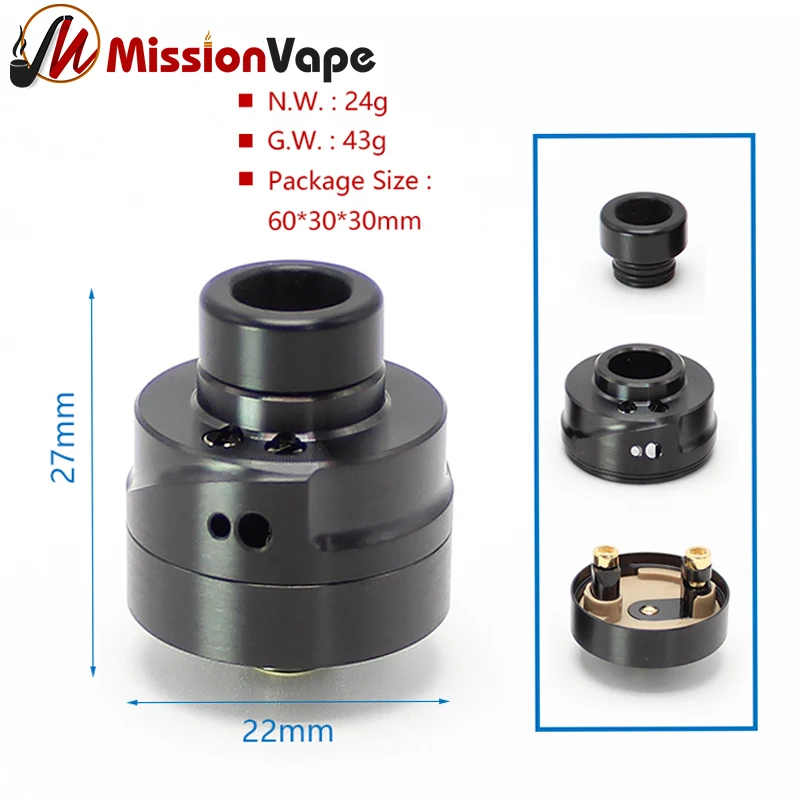 SXK Haku Duet 22 мм RDA Регулируемый Воздушный Распылитель электронная сигарета мод |