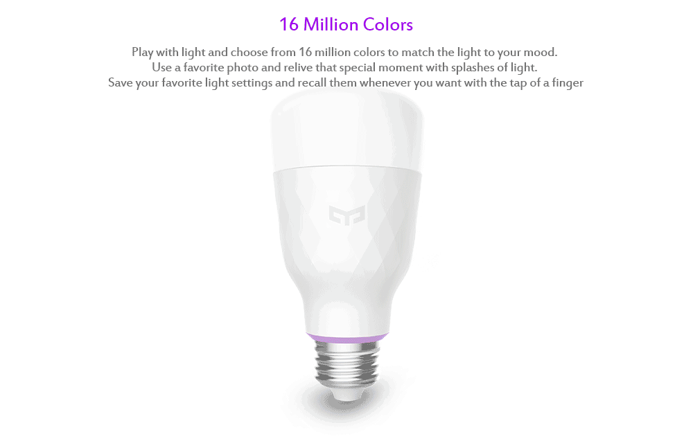 Yeelight YLDP06YL E26 E27 10Вт кзсв смарт-управляемая лампа работает с Amazon Alexa AC100-240V для струйного принтера Desk Ночной светильник
