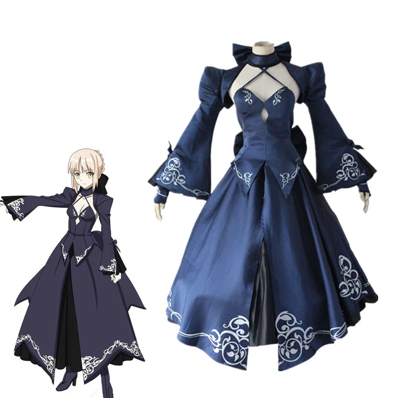 

Fate Zero Blacken Saber Altria Pendragon Cosplay Skirt Clothing Japanese Anime Exhibition Halloween Performance Cosplay Costume