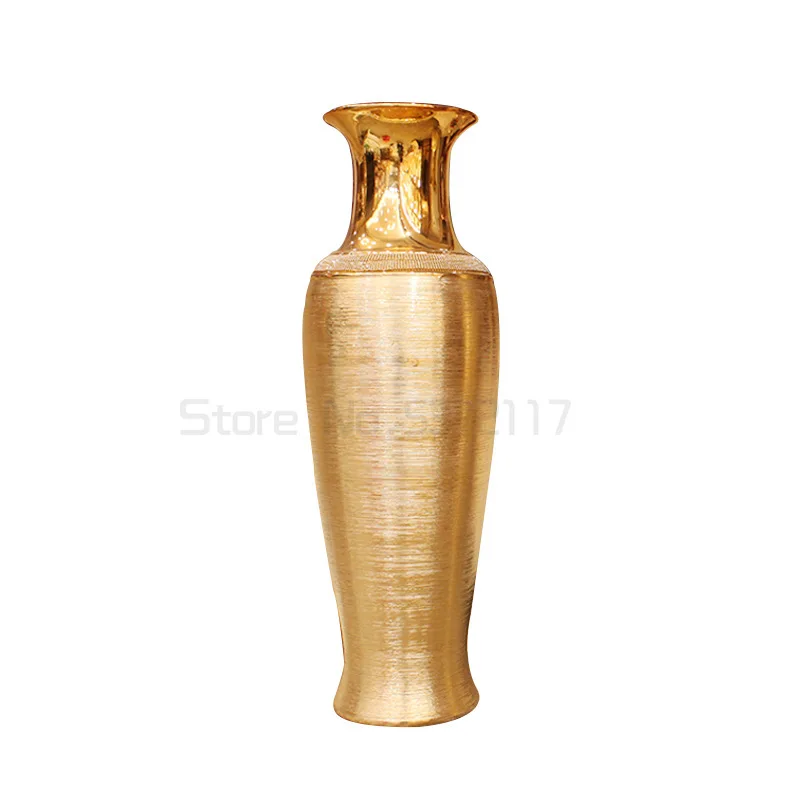 

Домашняя Европейская керамическая напольная ваза с гальваническим покрытием, украшение для гостиной, отеля, свадебные поделки