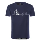 Мужская хипстерская футболка из чистого хлопка, с принтом сердцебиения немецкой овчарки, с коротким рукавом, футболка с коротким рукавом и принтом