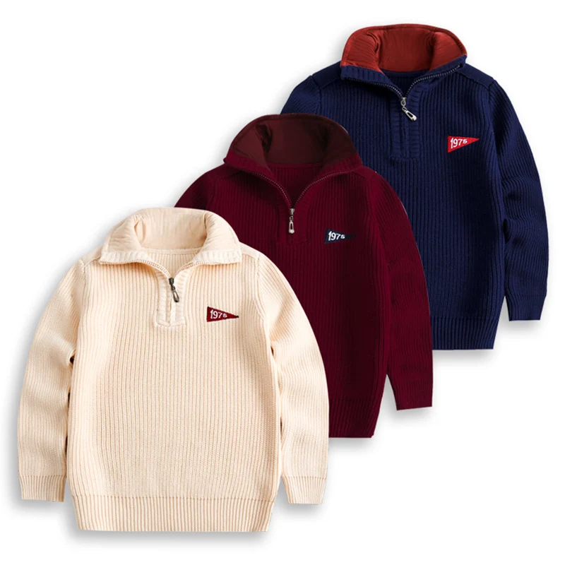 Теплый детский свитер высокого качества для мальчиков зимний хлопковый кардиган