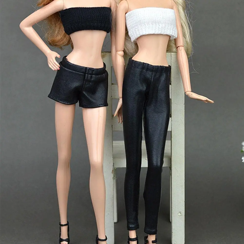 

High Quality Elastic Leather Bottoms Pants Trousers Dolls Clothes Accessories Outfit For 1/6 BJD For Doll Fashion B9T8