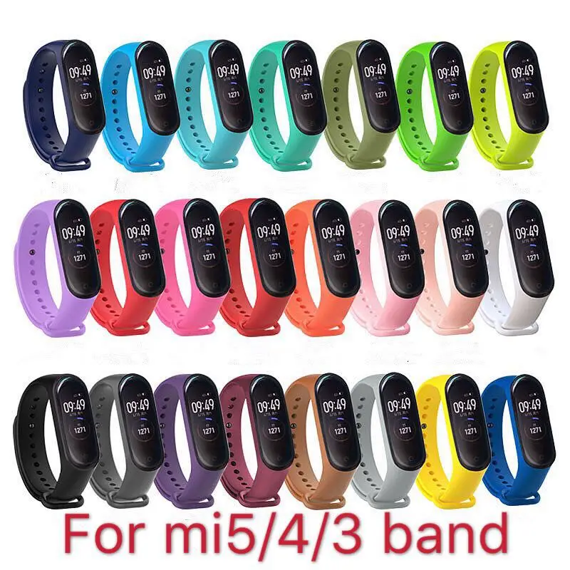 

Strap for Mi Band 6 5 4 3 Sport Wristband Silicone Bracelet Mi Band 3 4 Band5 replacement straps For mi band 6 watch band