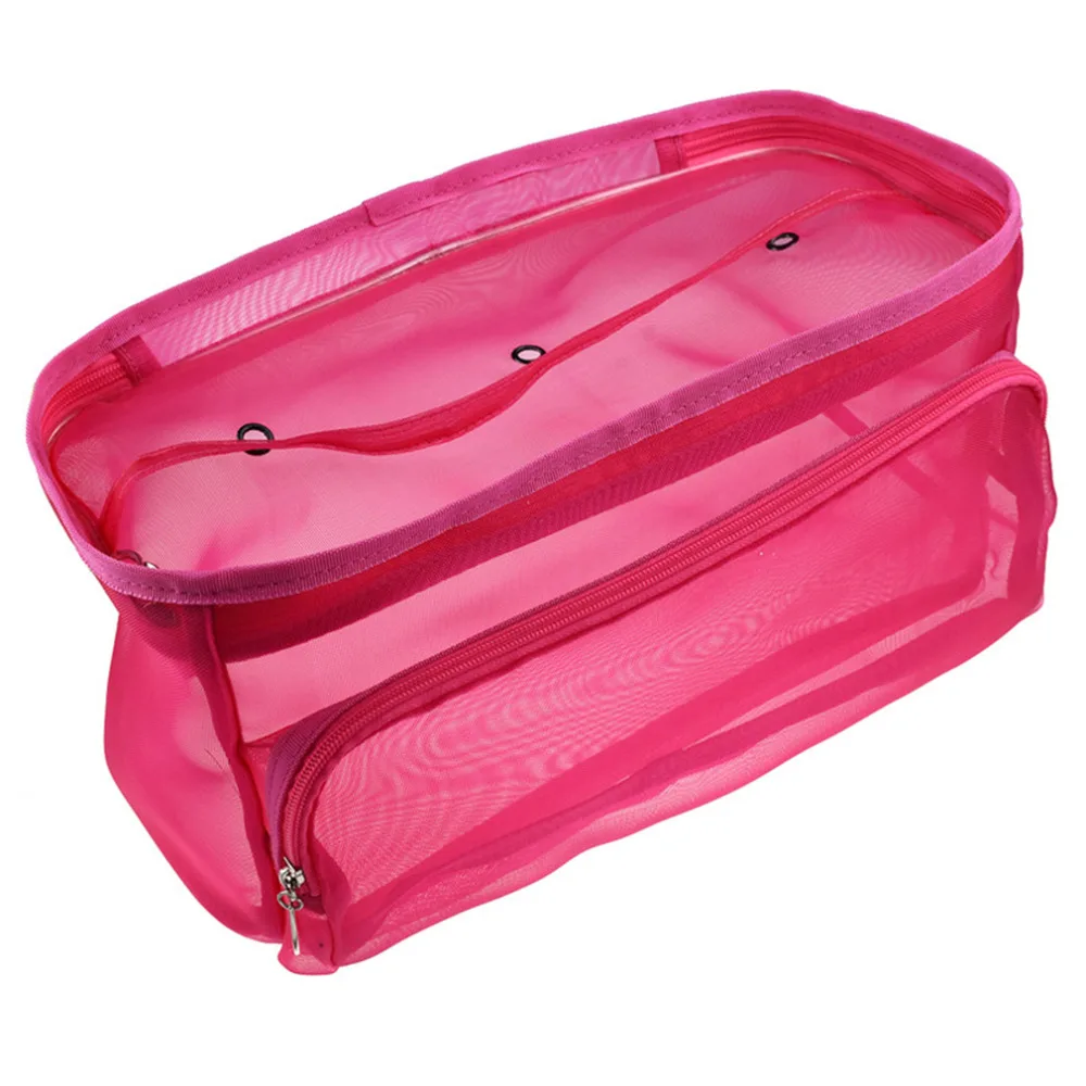 

Solid Color 3 Holes Rectangle Shape DIY Hand Weaving Tools Organizer Weaving Yarn Bag Crochet Thread Storage Mesh Bag