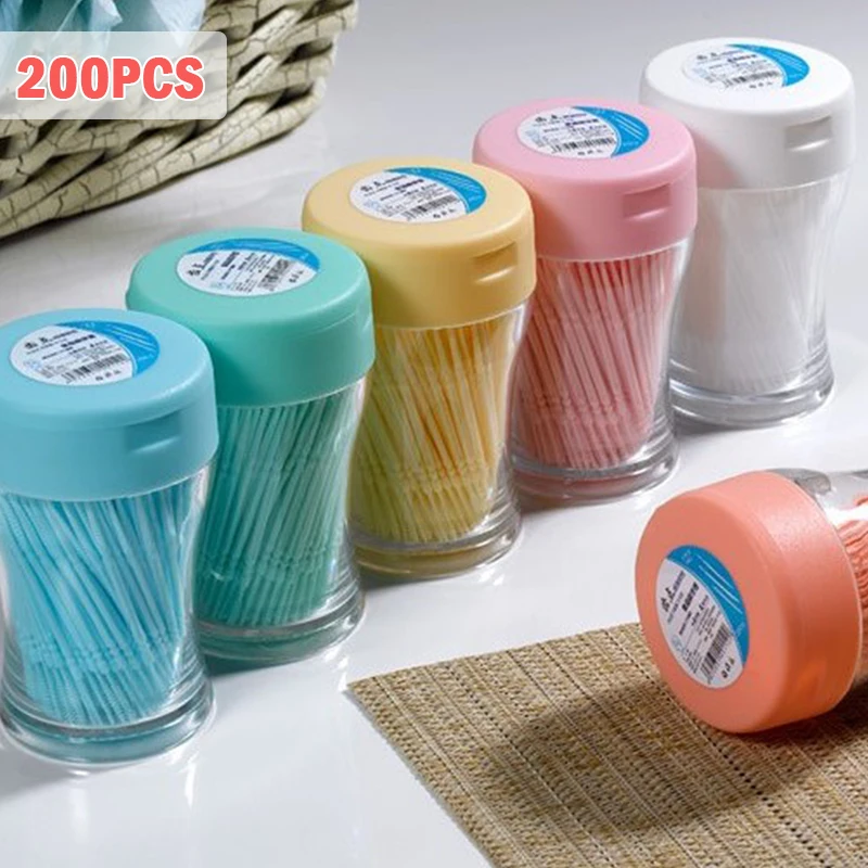 

200pcs/set Soft Plastic Double-head Brushed Toothpick Oral Care Toothbrush
