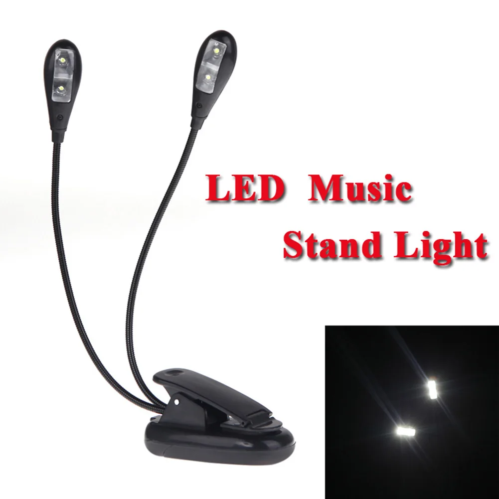 

4 Led Dual Arms Home Eye Protection Work Clip On Portable Bedroom Study Flexible Reading Lamp