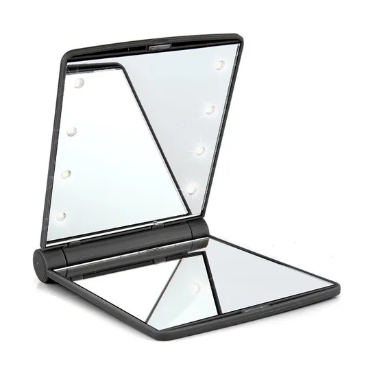 changeable Зеркало для макияжа с 16 светодиодами, косметическое зеркало с сенсорным выключателем, подставка на батарейках для настольной ванной комнаты, спальни, путешествий - Испускаемый цвет: changeable